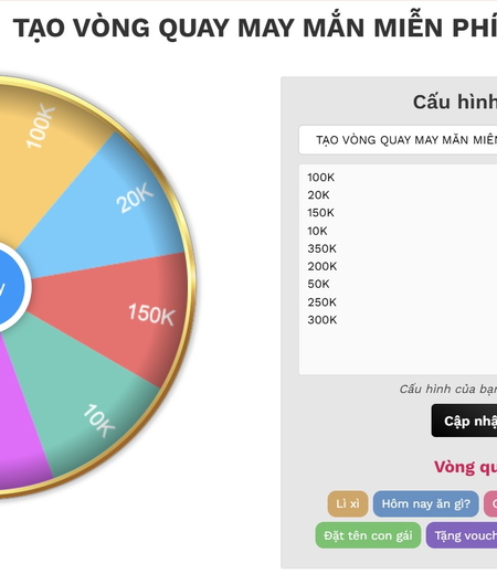 Website phần mềm quay số ngẫu nhiên online chuyên nghiệp miễn phí