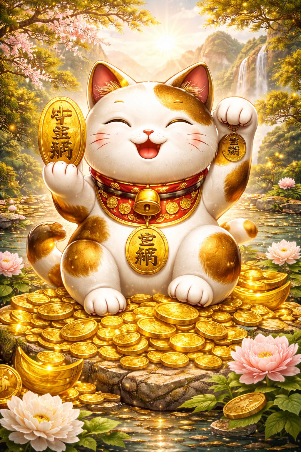 Mèo Thần Tài – Ảnh May Mắn Tài Lộc