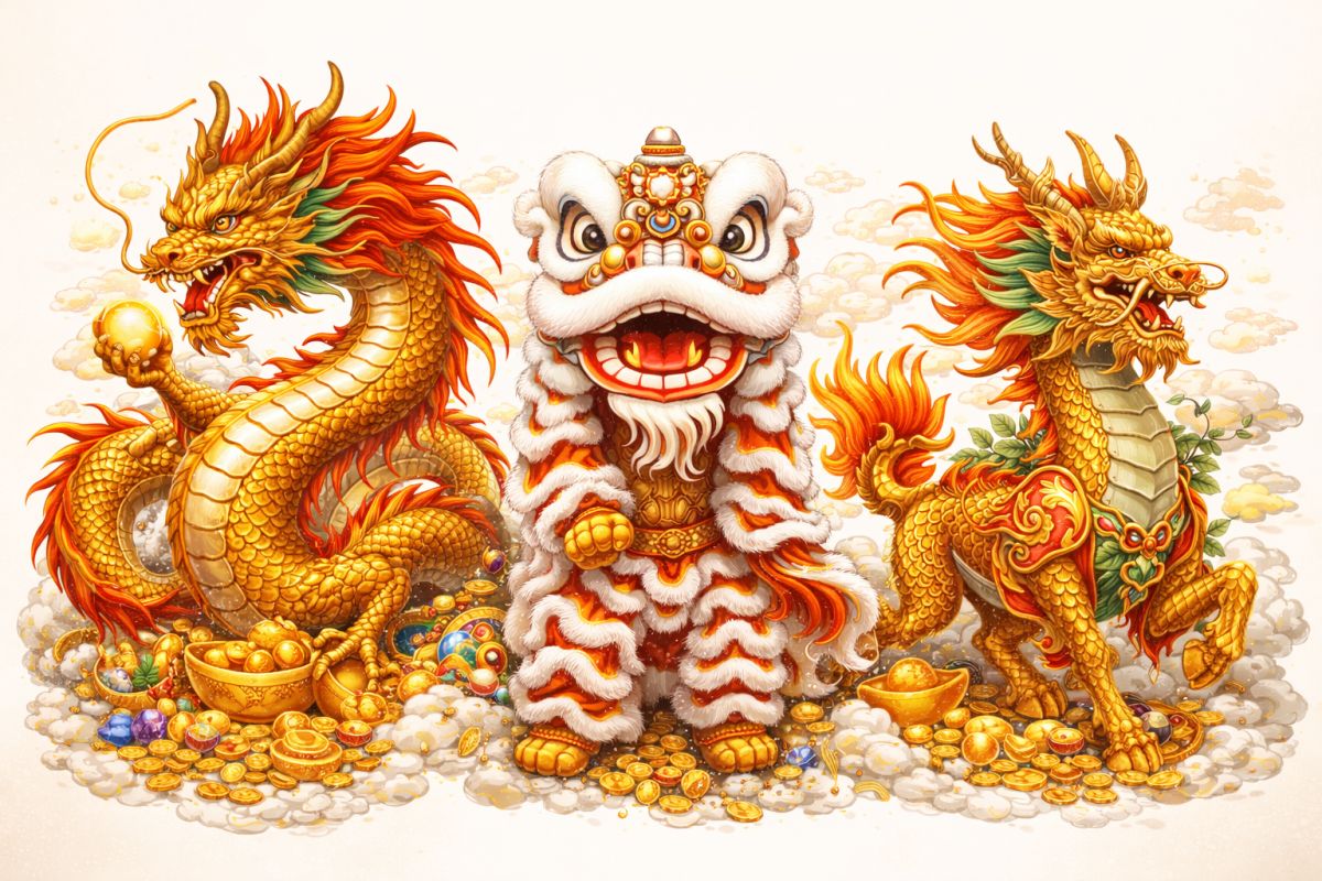 Rồng lân sư là biểu tượng may mắn